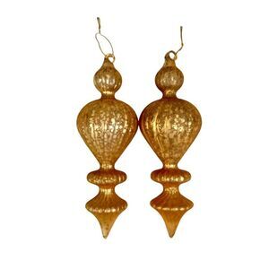 Balsam Hill Christmas Cheer Ornaments Set of 2 Yellow Gold Popsicle